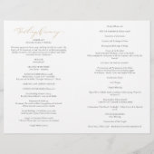 Programme de mariage catholique élégant en or Mess (Dos)