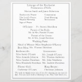 Programme de mariage catholique encadré (Dos)