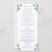 Programme de Mariage Catholique Fleur Bleu Juliett (Dos)