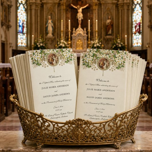 Programme de mariage catholique floral