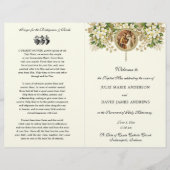Programme de mariage catholique floral (Devant)