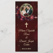 Programme de mariage catholique floral bordeaux (Devant)