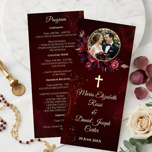 Programme de mariage catholique floral bordeaux