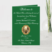 Programme de Mariage Catholique Latin Deep Minted  (Devant)
