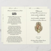 Programme de mariage catholique Mariage Vintage fl (Devant / Derrière)