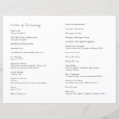 Programme de mariage catholique moderne minimalist (Dos)