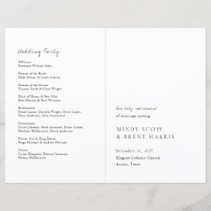 Programme de mariage catholique moderne minimalist