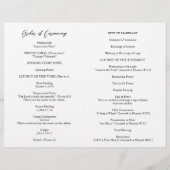 Programme de mariage catholique moderne simple et  (Dos)