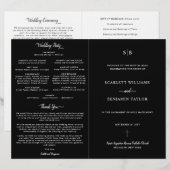 Programme de mariage catholique noir avec cérémoni (Devant / Derrière)