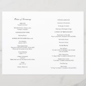 Programme de mariage catholique noir et blanc (Dos)