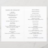 Programme de mariage catholique noir et blanc épur (Dos)