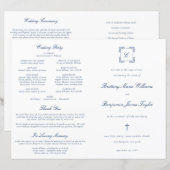 Programme de Mariage Catholique Orné Bleu Marine (Devant / Derrière)