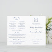Programme de Mariage Catholique Orné Bleu Marine (Debout devant)