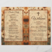 Programme de mariage catholique pliable DIY Fleurs (Devant)
