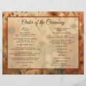 Programme de mariage catholique pliable DIY Fleurs (Dos)