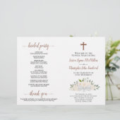 Programme de mariage catholique pliable DIY Roses (Debout devant)