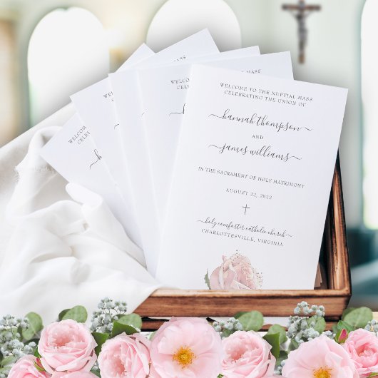 Programme de mariage catholique rose Hannah avec m