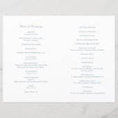 Programme de Mariage Catholique Traditionnel Bleu  (Dos)