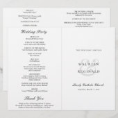 Programme de mariage catholique traditionnel éléga (Devant / Derrière)
