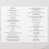 Programme de mariage catholique traditionnel éléga (Dos)