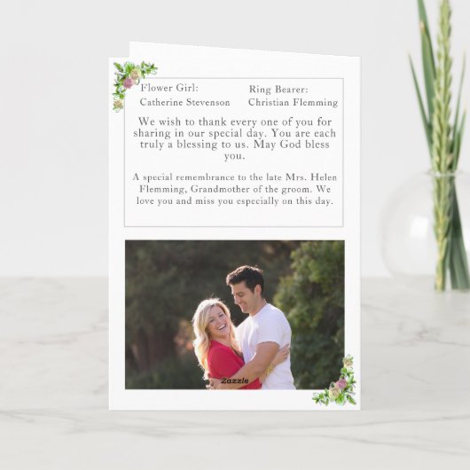 Programme de mariage catholique Vierge Marie (Dos)