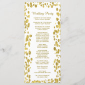 Programme de mariage | Célébration Gold Confetti (Dos)
