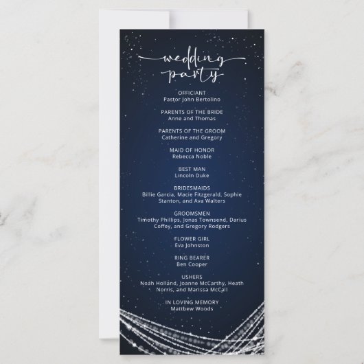 Programme de mariage céleste (Dos)