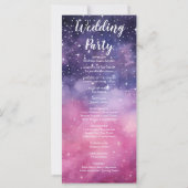 Programme de mariage céleste aux étoiles roses et  (Dos)
