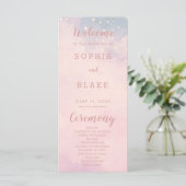 Programme de mariage céleste aux étoiles roses et  (Debout devant)