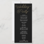 Programme de mariage céleste Black Gold Stars (Dos)