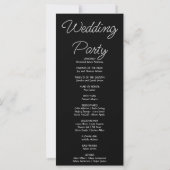 Programme de mariage céleste Black Silver Stars (Dos)
