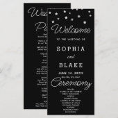 Programme de mariage céleste Black Silver Stars (Devant / Derrière)