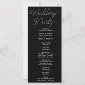Programme de mariage céleste Black Silver Stars (Dos)