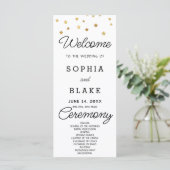 Programme de Mariage Céleste Blanc Étoiles Dorées (Debout devant)