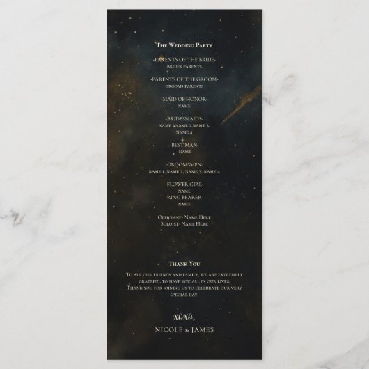 Programme de mariage céleste de l'éclipse de pouss (Dos)