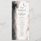 Programme de mariage céleste de luxe Lune Noir (Devant)
