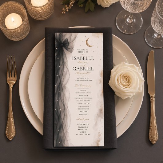 Programme de mariage céleste de luxe Lune Noir