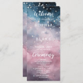 Programme de mariage céleste des étoiles rose et b (Devant / Derrière)