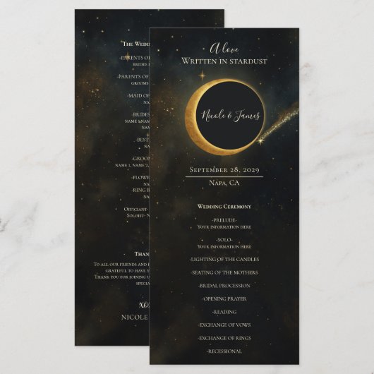 Programme de Mariage Céleste Éclipse de Stardust D (Devant / Derrière)