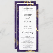 Programme de mariage céleste violet et or (Devant / Derrière)