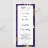 Programme de mariage céleste violet et or (Devant)
