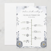 Programme de Mariage – Cérémonie Florale Élégante (Devant / Derrière)