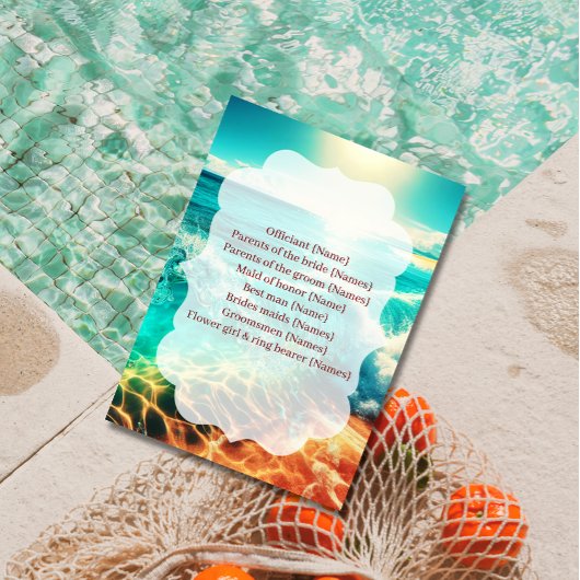 Programme de Mariage Cérémonie sur la Plage Modèle