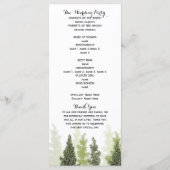 Programme de mariage champêtre simple avec arbres (Dos)