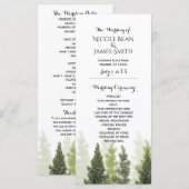 Programme de mariage champêtre simple avec des arb (Devant / Derrière)