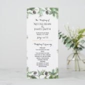 Programme de mariage champêtre vert de fêtes et po (Debout devant)