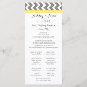 Programme de mariage Chevron gris jaune (Dos)
