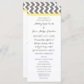 Programme de mariage Chevron gris jaune (Devant / Derrière)