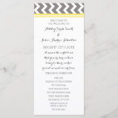 Programme de mariage Chevron gris jaune (Devant)