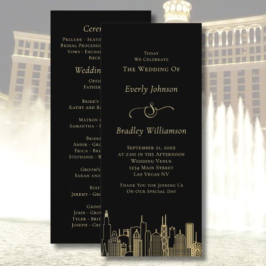 Programme de mariage chic avec la skyline de Las V